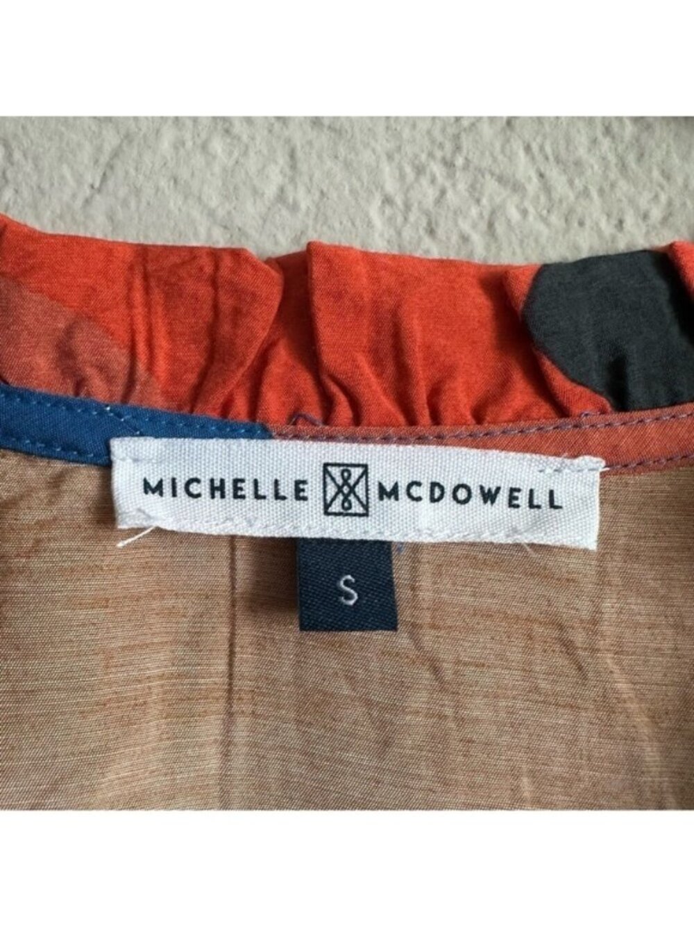 MICHELLE MCDOWELL Geometry Multicolored Balloon Sleeves Dress Size Small - Picture 11 of 16